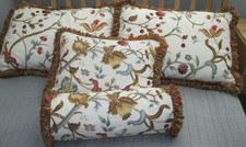 POTTERY BARN CREWEL EMBROIDERED THROW PILLOWS CUSTOMIZED