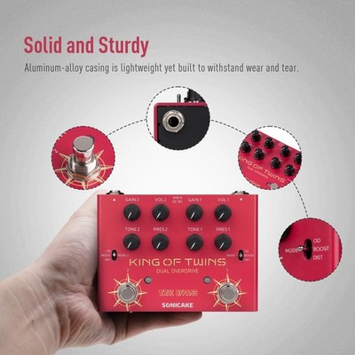 Sonicake Dual Channel Overdrive Pedal - 3 Modes (Overdrive/Boost/Distortion)