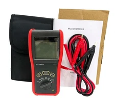 Portable Milliohmmeter with Test Gear 400mΩ 4Ω 40Ω 400Ω 4kΩ 40kΩ 0.1mΩ~40.0kΩ