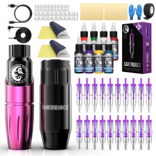 Cordless Tattoo Machine, Completely Tattoo Gun Kit with Tattoo Battery Power ...