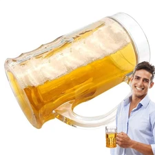 15OZ Double Layer Fake Beer Mug Funny Water Cup Dishwasher Safe Model Prank Toy