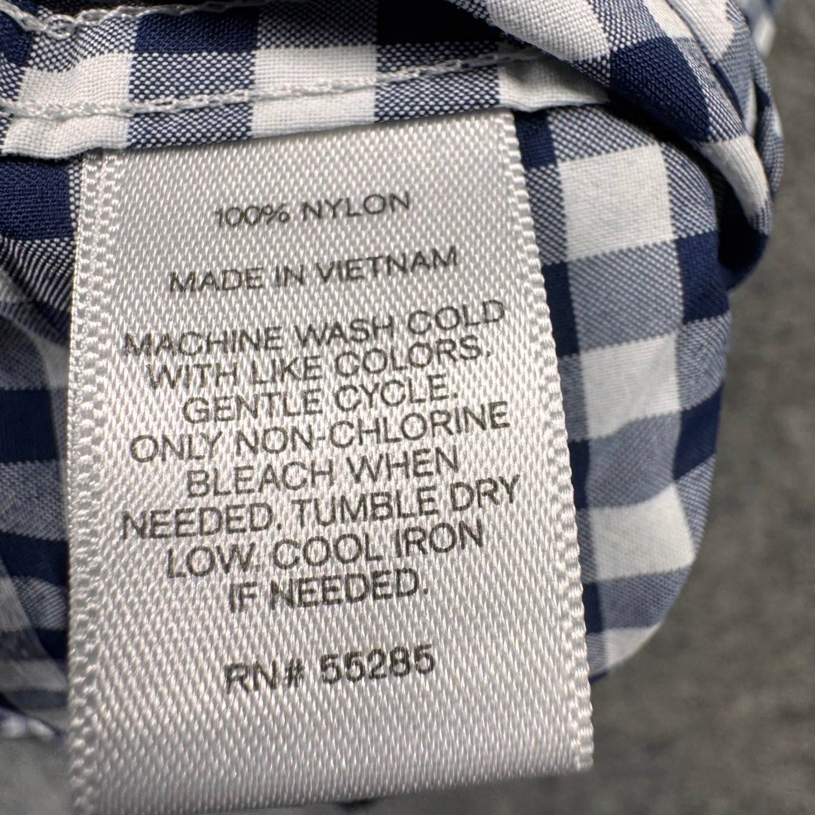 Express Men M Fitted Gingham Button Up Shirt Navy… - image 6