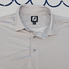 FootJoy Men's Gray  White Pattern Performance Golf Polo Shirt Size L