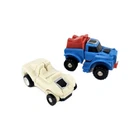 1985 G1 Transformers Mini Spy Dune Buggy Autobot White + G1 Gears Blue Red