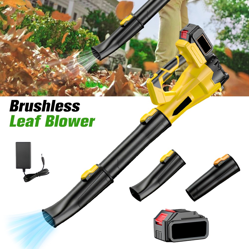 , Electric Cordless Leaf Blower With 2 Batteries And Charger