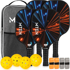 Pickleball Paddles Set of 2/4/1, USAPA Approved Fiberglass Rackets
