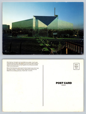 Crystal Cathedral California Postcard Morning Sunlight Vintage Architecture
