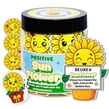 Positive Sunflower Jar   60 Daily Affirmation Cards with