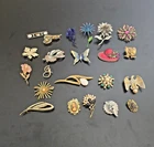 Vintage to Modern Costume Jewelry Brooch Pin Lot for Repair!! As-Is Craft lot