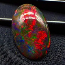 opal gemstone, Natural ethiopian loose opal, black opal cabochon 10.6Ct 21x13 mm
