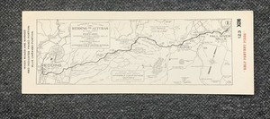 Antique AAA Strip Road Street Map #123 Redding to Alturas Pt 1 Fall River Mills