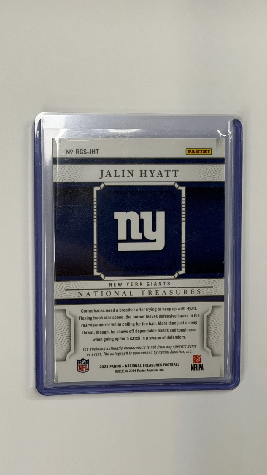 2023 Panini National Treasures -NFL Gear Tag Auto Jalin Hyatt 1/1  #RGS-JHT view 3
