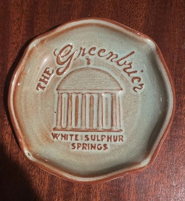 VTG Nicodemus The Greenbrier White Sulphur Springs Ashtray Ferro-Stone USA 4.5 
