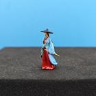 1"Brass Color Painting China Ancient Doll Bonsai Miniature Landscape Mini Statue