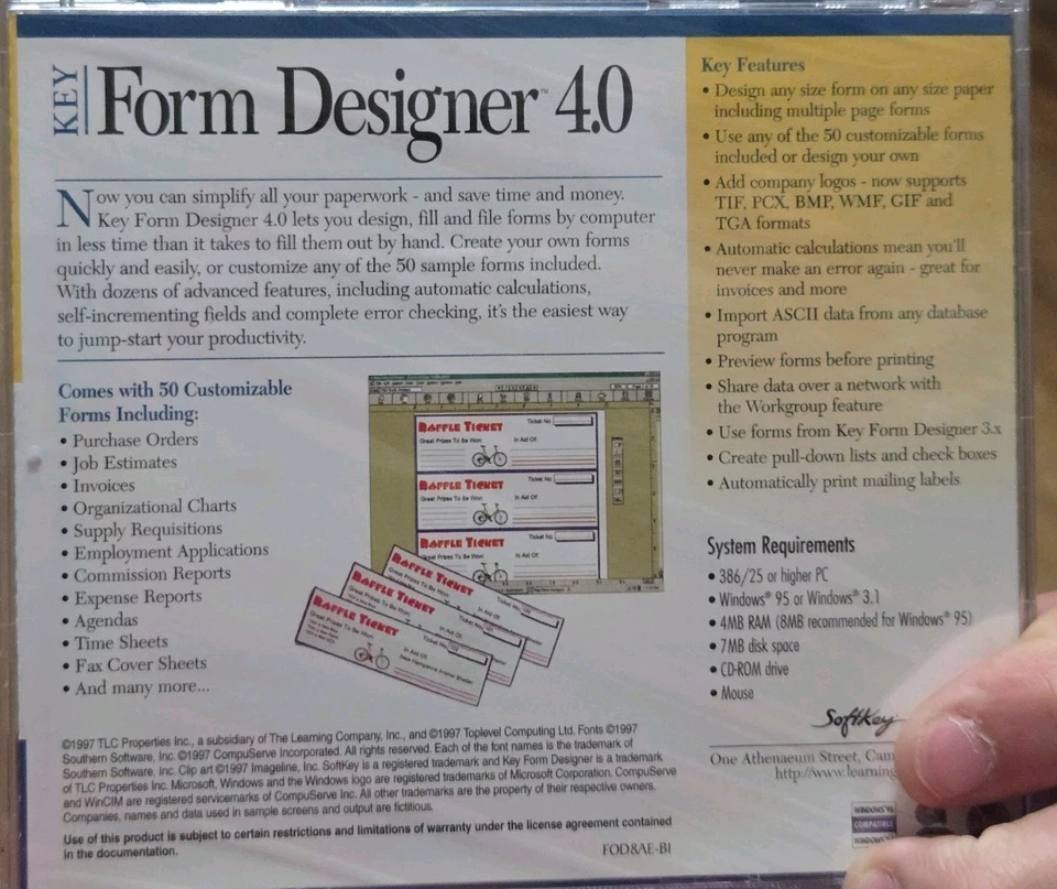 Form DESIGNER 4.0 Software CD-ROM Windows 95 SEALED Retro FORM Creation - Image 2 of 2