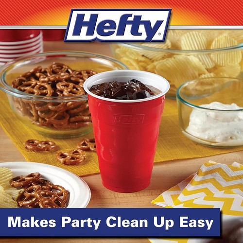 Hefty Party On Disposable Plastic Cups Red 18 Ounce 30 Count - Picture 5 of 7