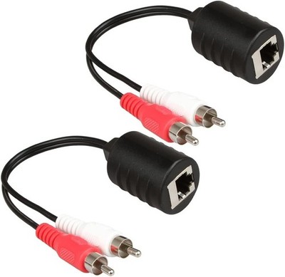 Calrad 95-1046-S Dual RCA Audio Balun CAT-5 Cable System (pair)