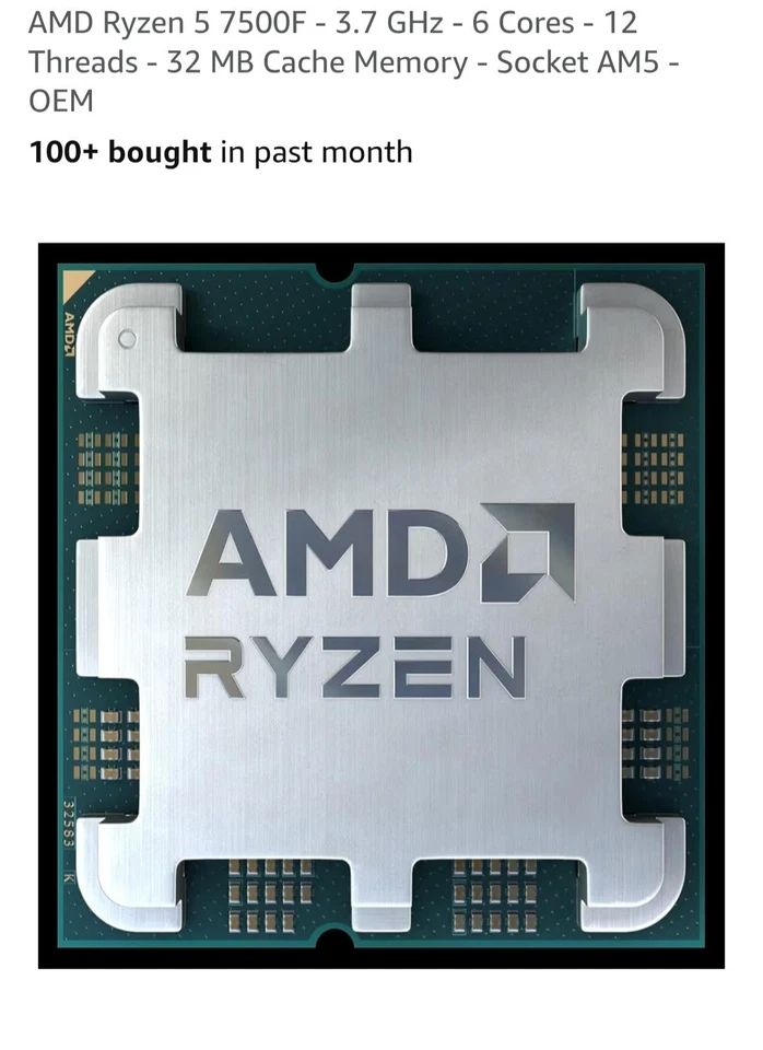 AMD Ryzen 5 7500F Prozessor, 5 GHz, 6 Kerne, Sockel AM5