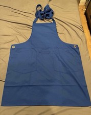 3 pack Happy Chef #4397 Blue Double Breasted Long Sleeve Polycotton Chef Coat