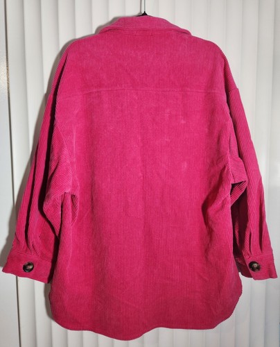 BNWT - Basics By Threadz - Hot Pink Corduroy Shacket Jacket, Small To Medium - Picture 5 of 8