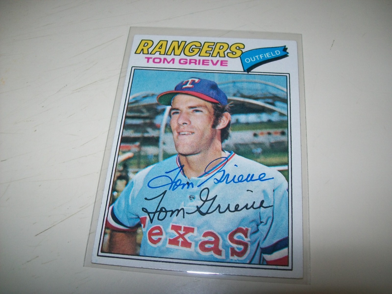 1977 TOPPS TOM GRIEVE AUTOGRAPH SIGNED AUTO #403 TEXAS RANGERS