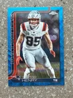 2025 Topps Chrome Football Blue Wave Refractor Hunter Henry #209