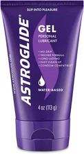 Astroglide Water Based Lube (4Oz), Ultra Gentle Gel Personal Lubricant for Vagin