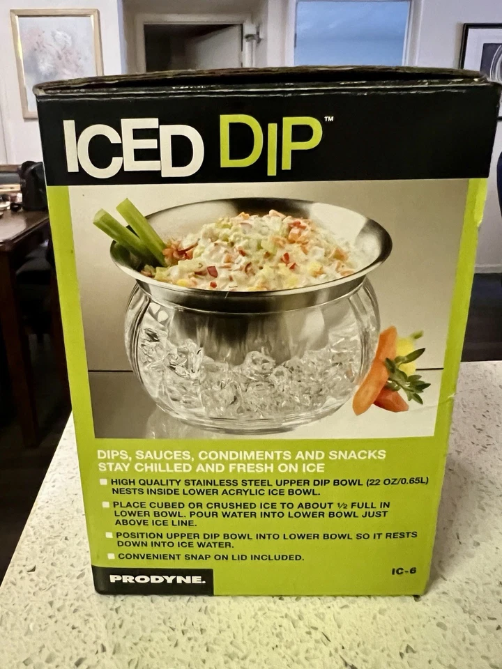 Prodyne Iced Dip On Ice 22Oz Stainless Steel Serving Bowl 3 Piece Set - Image 2 of 3