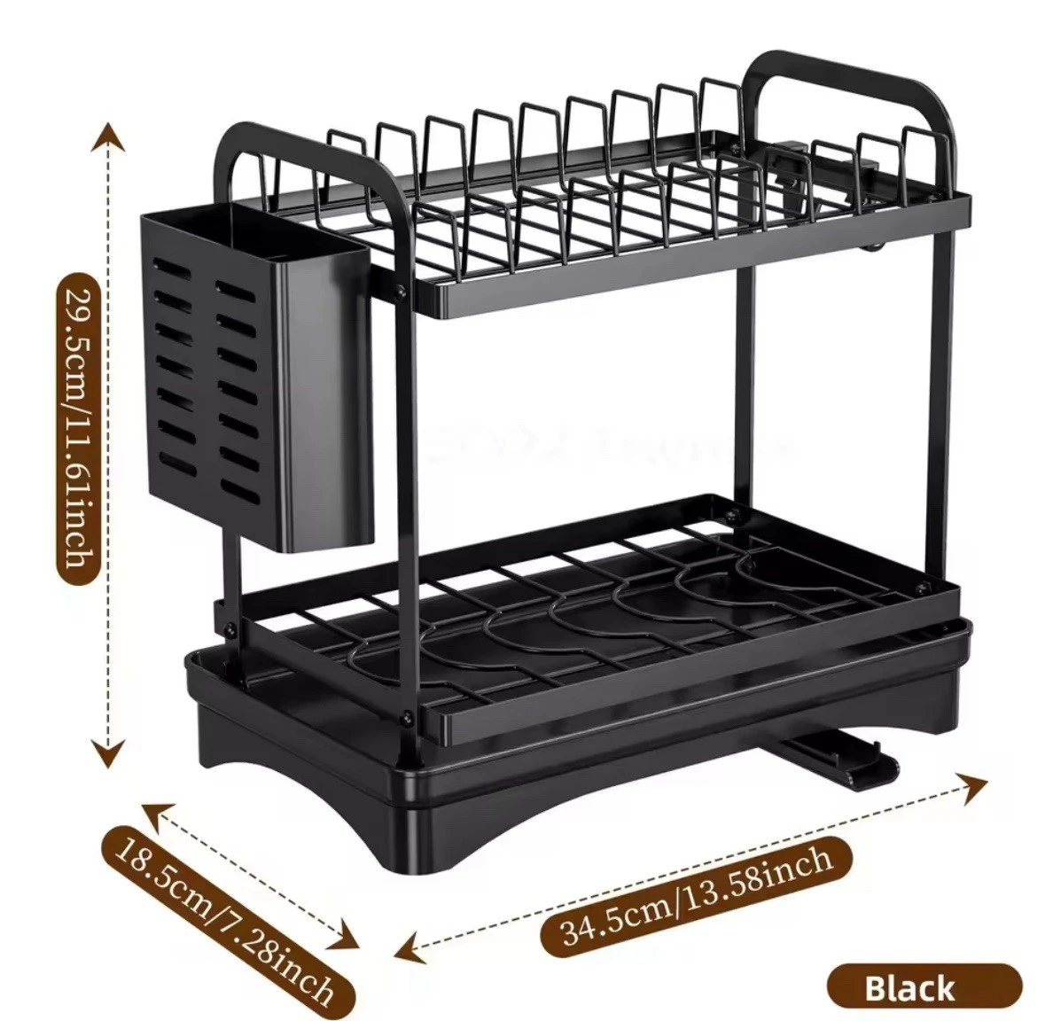 Stainless Steel Dish Drainer Rack Kitchen Storage Organizer for Dishes & Tablewa