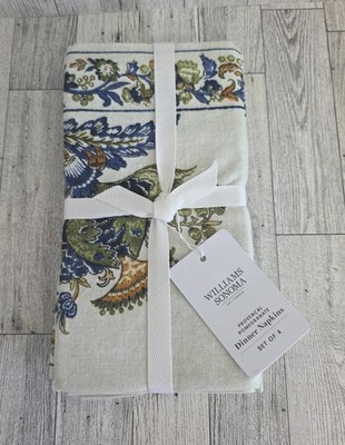 Williams Sonoma Provencal Pomegranate Dinner Napkins Set Of 4 NEW