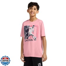 Messi Boys' Lifestyle Short Sleeve Top, Loose-Fit Shirt with Logo, Comfortabl...