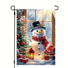 Merry Christmas Garden Flags for Outside 12x18 Inch Double Sided, Small Burla...