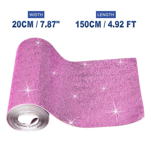 Bling Rhinestone Sheet Self-Adhesive Sticker 7.87 Inch x 4.92 FT Pink - Picture 2 of 7