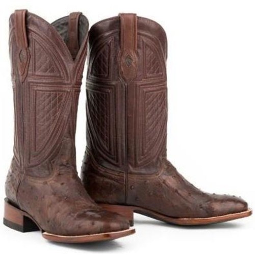 Stetson Clay (Brown) - Men's Ostrich Cowboy Boot main image 0