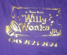 Gildan Heavy Cotton Willy Wonka Jr. CMS Purple Fringe Women's T-Shirt Size L