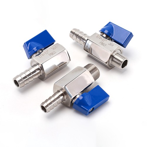 A2 Stainless Steel Ball Valve with Hose Barb 8 10mm 12mm Male Female Thread BSP - Picture 4 of 28