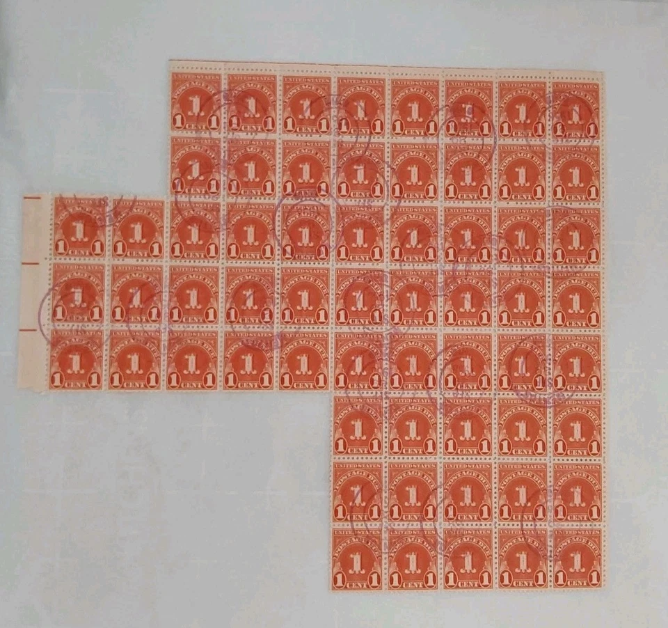 U.S. Postage Lot of 61 Postage Due Singles-Sept 29th 1958 Menton Ohio MNH - Image 2 of 4