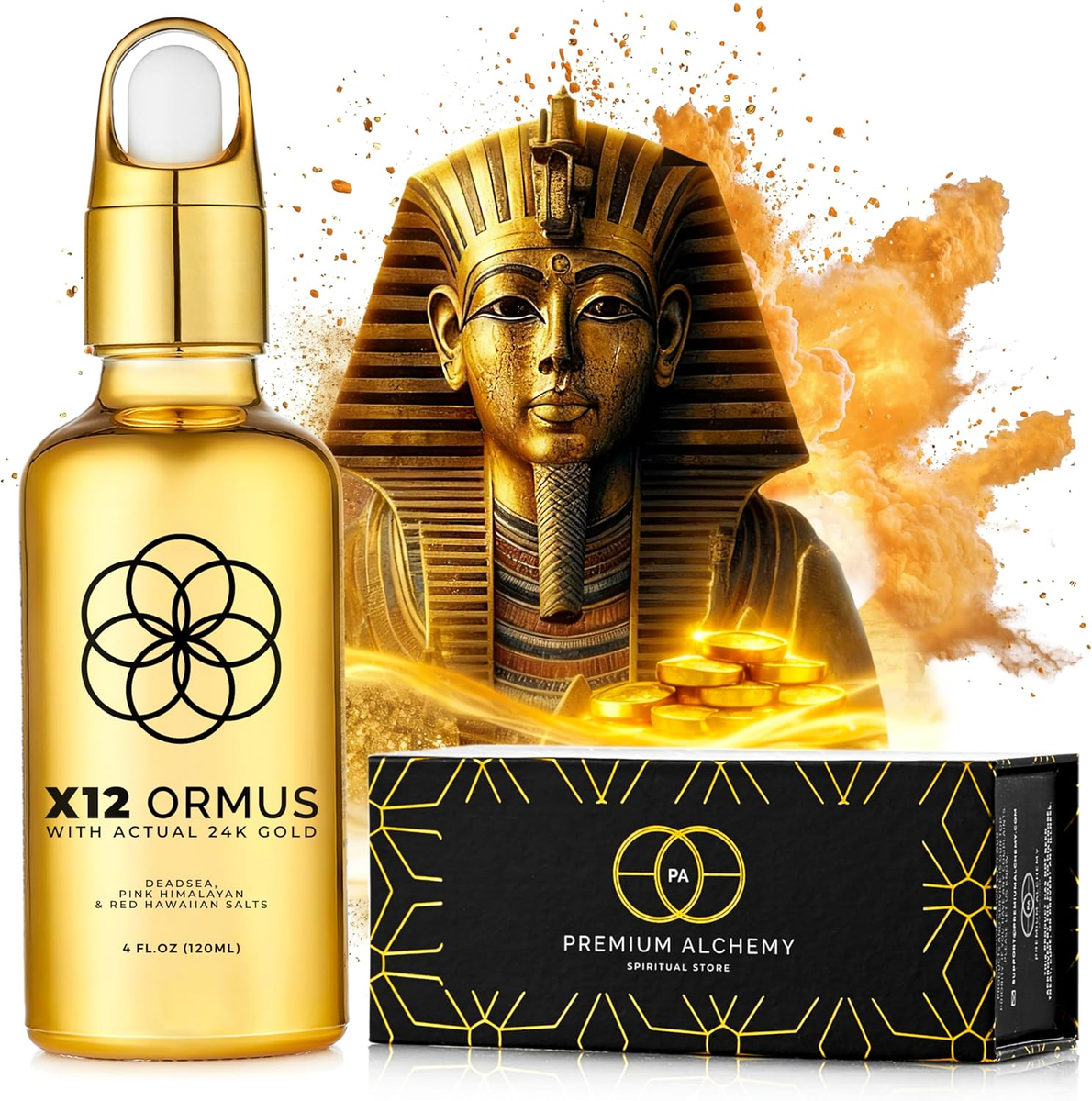 X12 Ormus Monoatomic Gold - Liquid Trace Mineral Blend with 24K