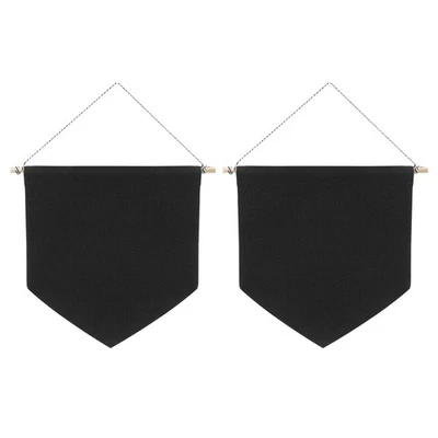Broche Affichage Bannière, 2 Paquet 11"x10" Toile Broche Bannière Paroi Noir - Photo 1/4