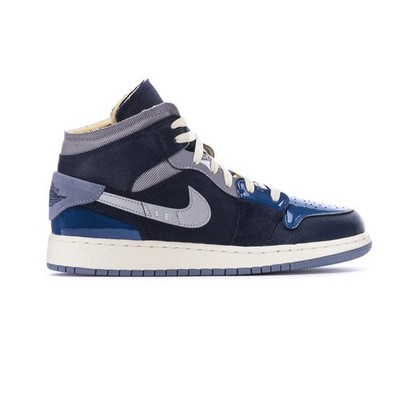 Big Kid's Jordan 1 Mid SE Craft Obsidian/White-French Blue (DX2193 400) - 5
