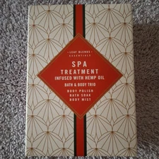 Leaf Blends Essentials Spa Treatment Bath & Body Trio - Infused w/ Hemp Oil 