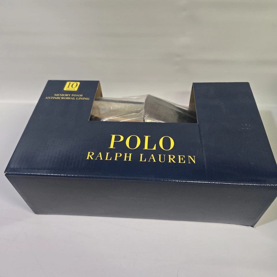 Zapatilla Polo Ralph Lauren Para Hombres Dezi V Imitación Gamuza Gris 10 Logo Bordado NUEVO Foto 3 de 4