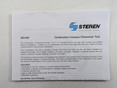 Steren Satellite Finder - Inclinomètre Et Boussole D'arpenteur (neuf)