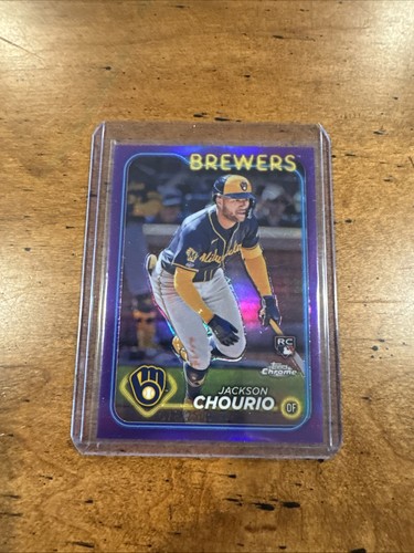 2024 Topps Chrome Jackson Chourio Purple Refractor Brewers RC 78/250
