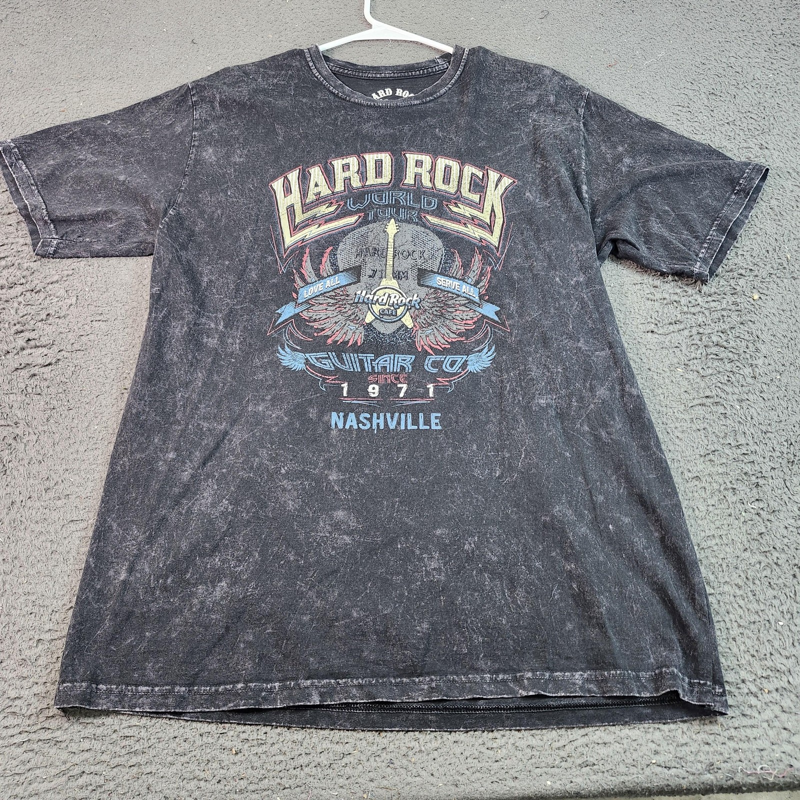 Hard Rock Cafe Shirt Mens XL Black World Tour Guitar Co Nashville Graphic Tee