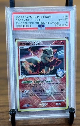 Pokémon Platinum Arcanine G Holo 15/147 PSA 8 Pokémon League Team Galactic