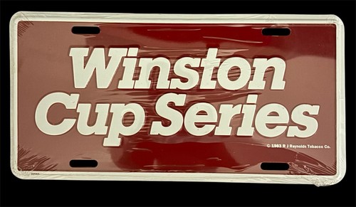 VTG RARE 1983 Winston Cup Series Metal License Plate R J Reynolds Tobacco NIP