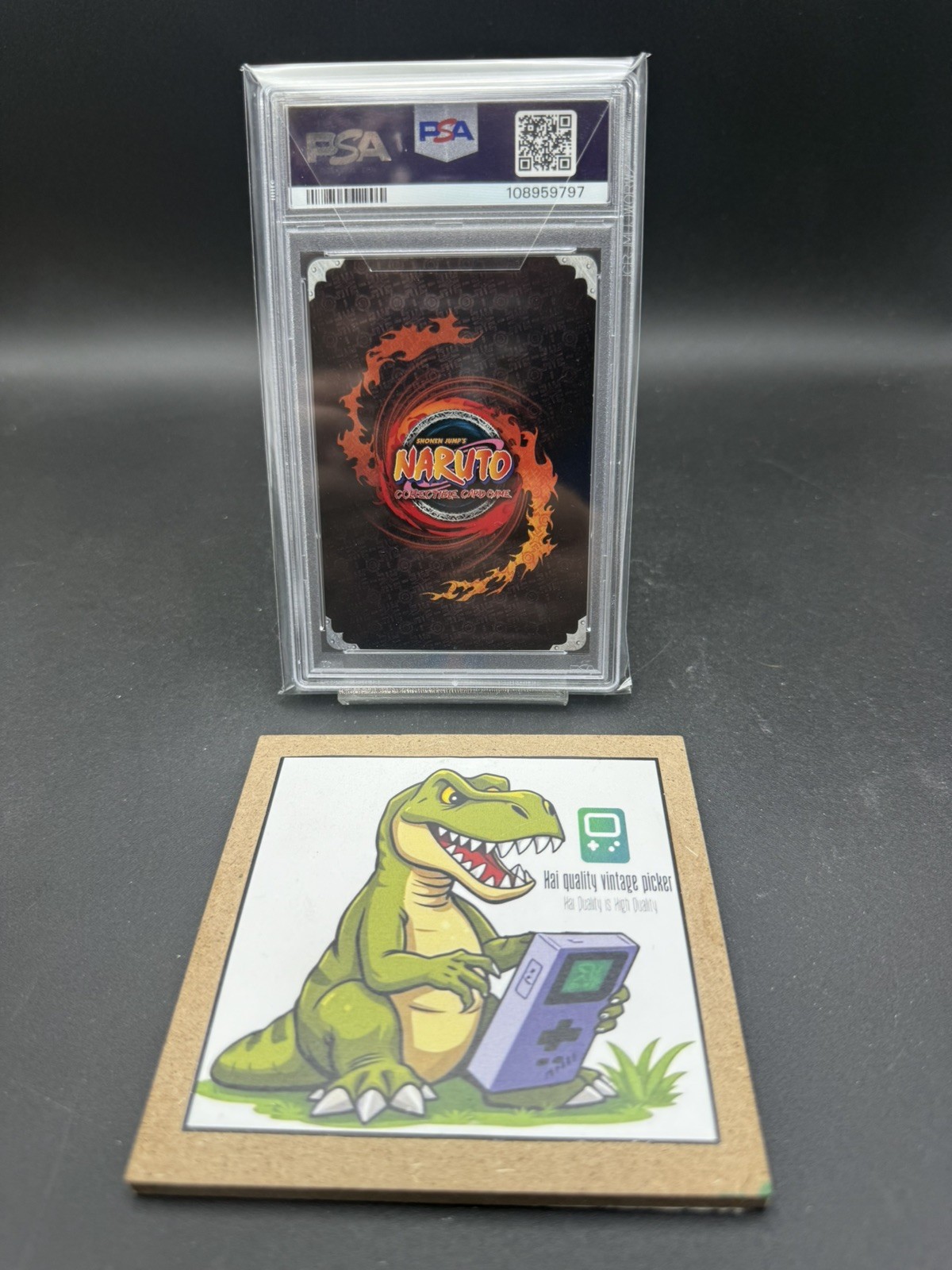 Naruto CCG PSA 8 POP 2 # 668 Sasuke Uchiha Finishing Blow Super RARE - Gold Foil view 3