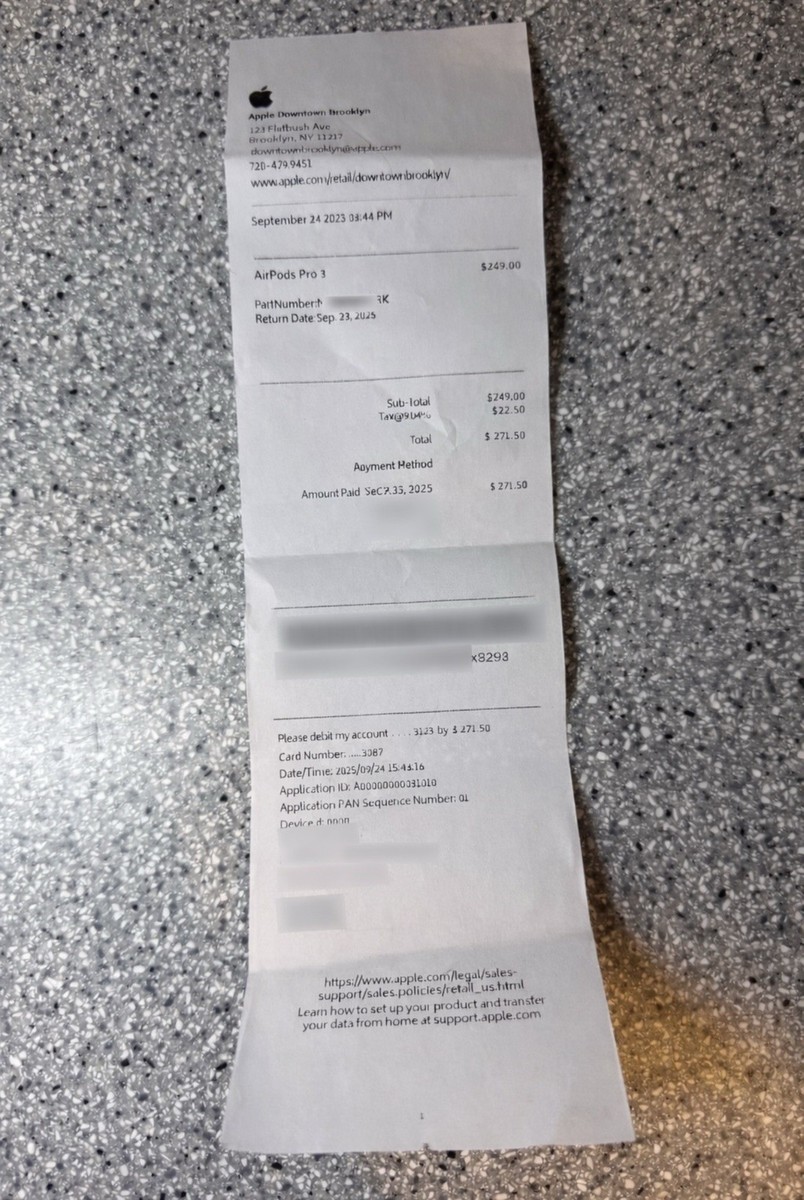 2025 Apple AirPods Pro 3 Original OEM Replacement Left Earbud