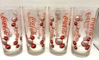 Vintage 1980's Coca-Cola Tumbler Glasses With Logos And Bottle Caps Set Of 4